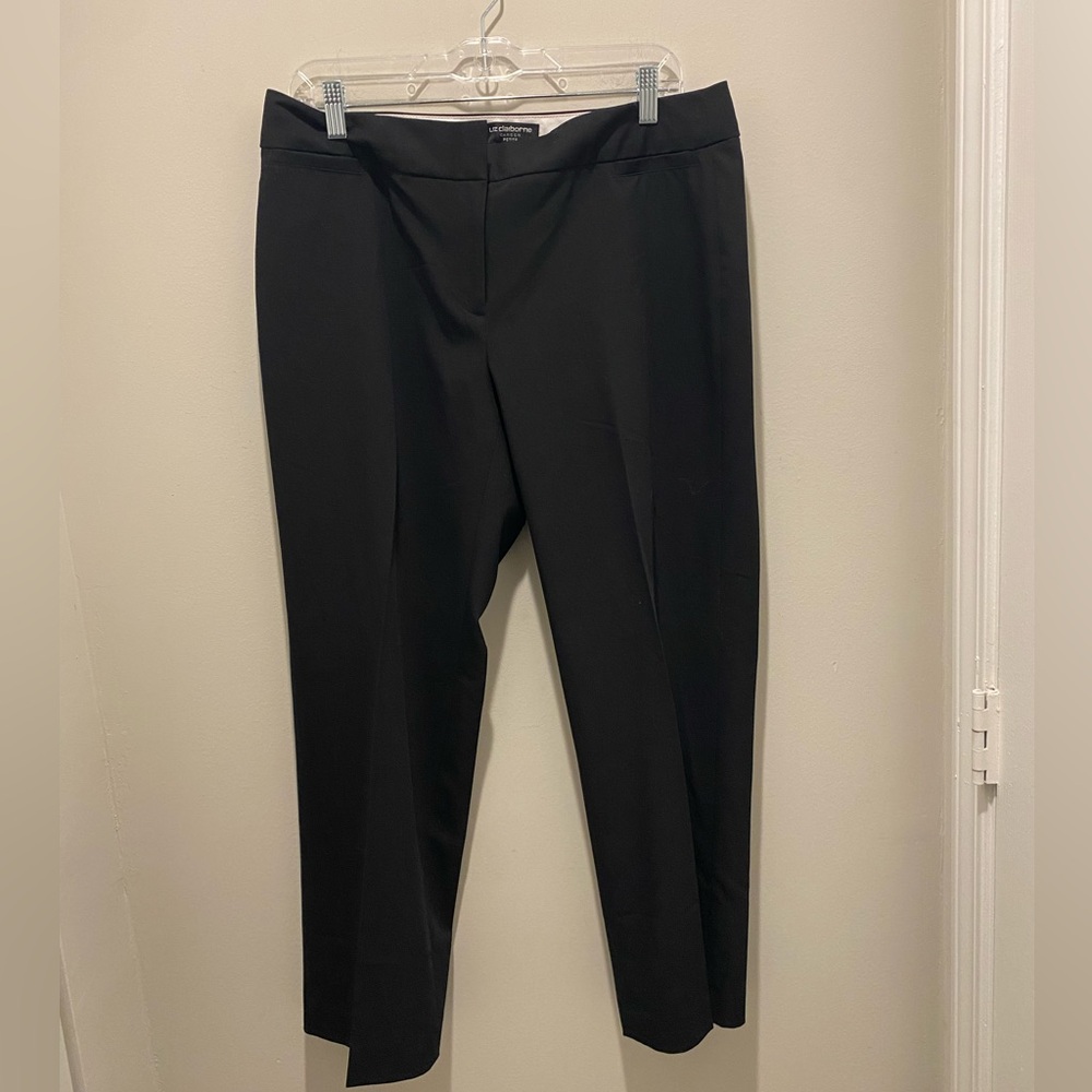 Liz Clairborne Career Audra Classic Petite Dress Pants Black Women's Size 12P
